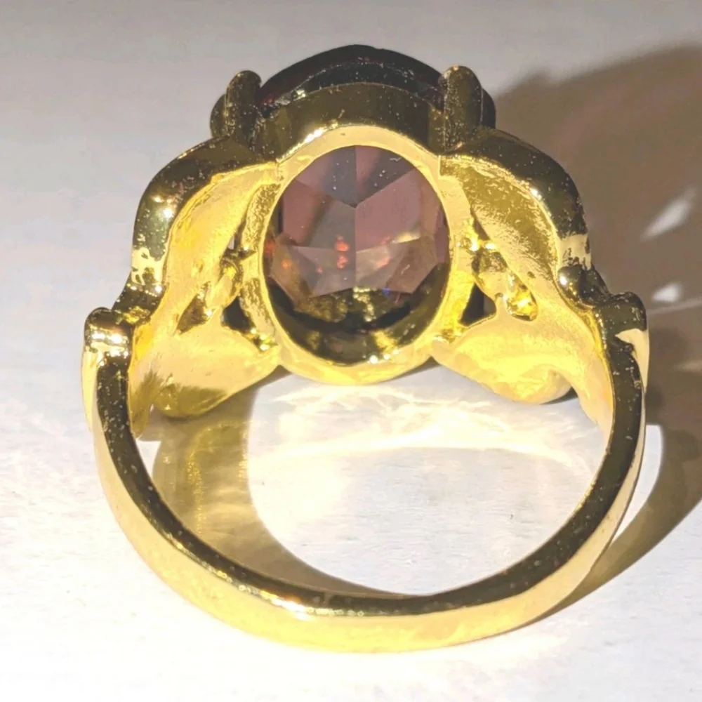 8ct Large Lab Created Deep Red Sparkling Gemstone Cocktail Ring For Women Sz 13